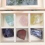 Six Pieces Raw Healing Crystals In Wooden Box, thumbnail 2 of 4