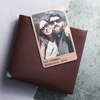 personalised solid copper wallet photo card by oakdene designs ...