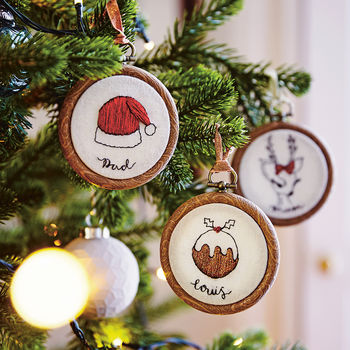 Personalised Embroidered Christmas Tree Decoration, 2 of 12