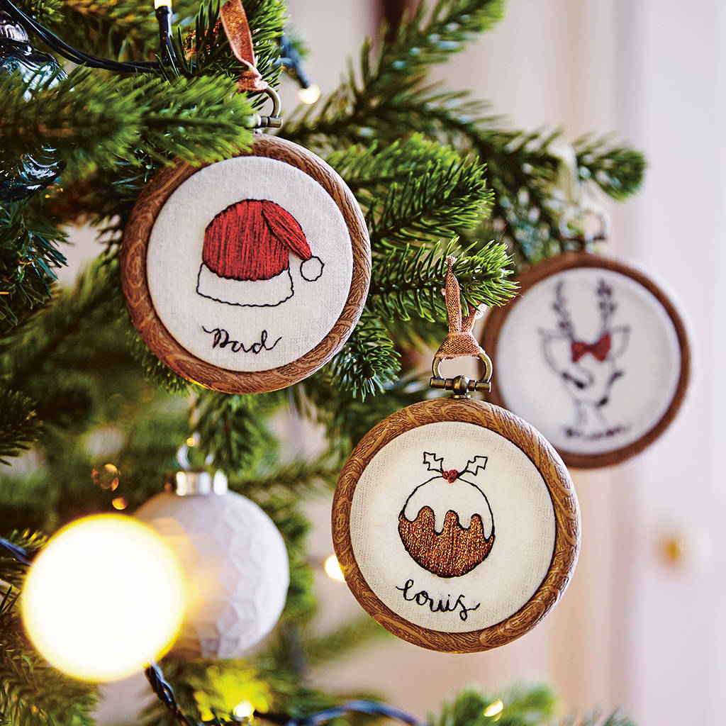 Hoop Christmas Tree Ornaments- Embroidered Ornament Embroidered Christmas Ornaments Embroidered Holiday Ornament Christmas Hoop Decor