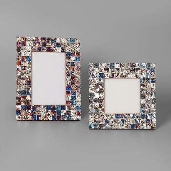 G Decor Silver And Blue Mosaic Effect Photo Frames, 2 of 7