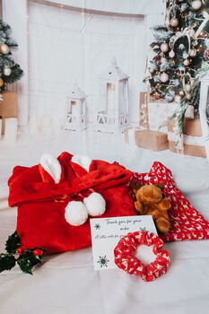 Christmas Red Snuggle Hoodie And Reindeer Teddy Nightie Gift Box / Christmas Eve Box, 2 of 8