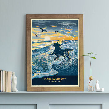 Labrador On A Seaside Shoreline Sunrise. A Limited Edition Dog Gift Print, 5 of 12