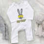Hip Hop Bunny Babys First Easter Babygrow, thumbnail 3 of 4