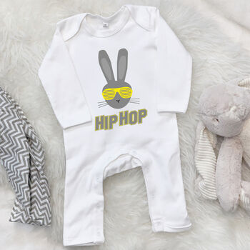 Hip Hop Bunny Babys First Easter Babygrow, 3 of 4