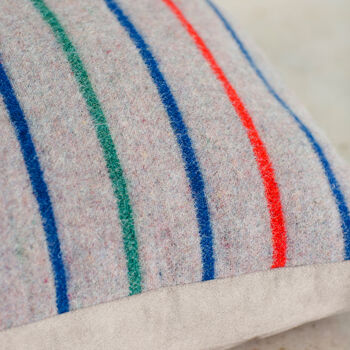 Striped Recycled Wool Dog Bed With Faux Suede Base, 7 of 9