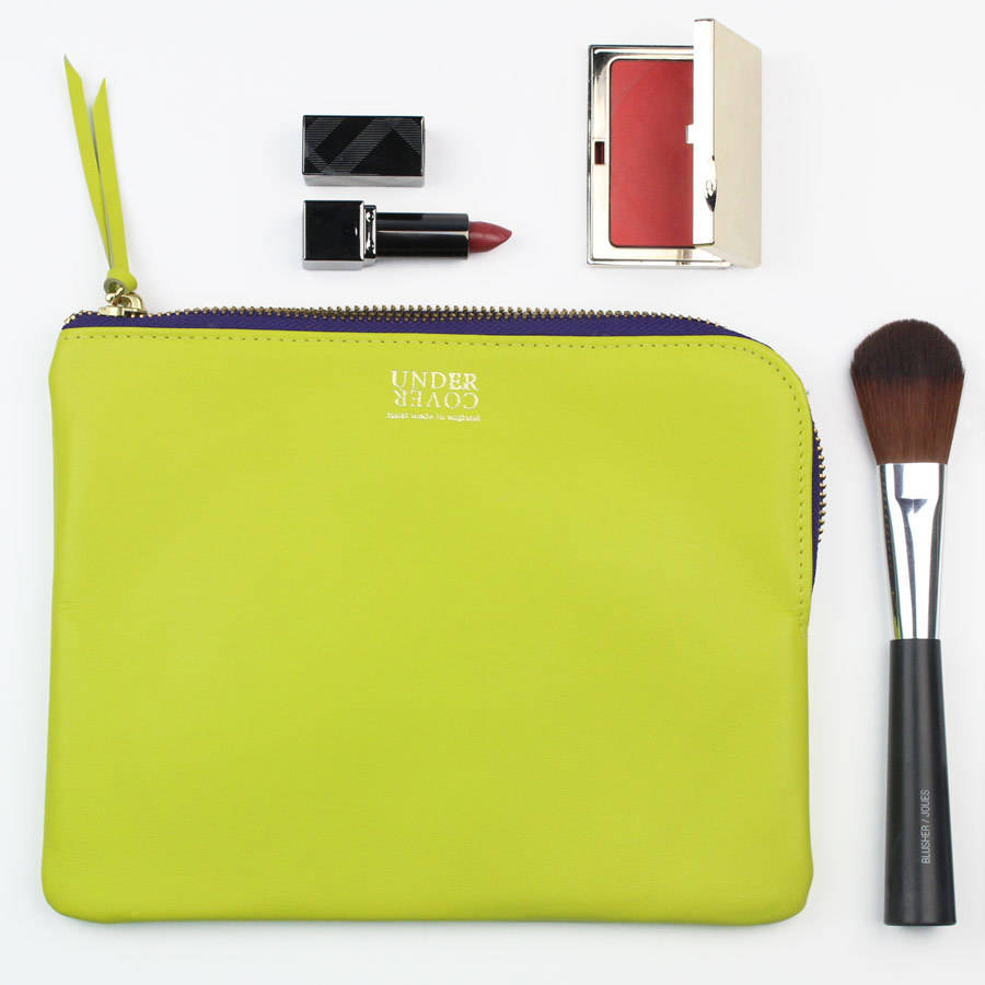 Undercover Leather And Silk Lined Make Up Bag By Undercover