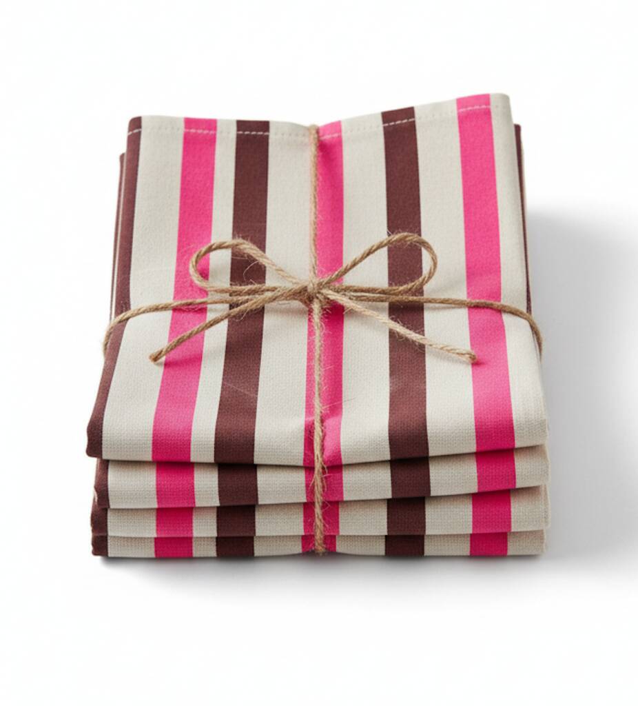 Hand Painted Stripe Print Linen Table Placemats Set Of Two, 1 of 4