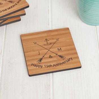 Personalised Wooden Anniversary Coaster Set, 2 of 7
