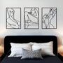 Female Body Outlines Black Wall Art Wall, thumbnail 1 of 4