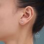 Sterling Silver Extra Tiny Slug Stud Earrings, thumbnail 3 of 12