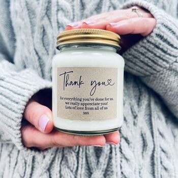 Personalised 'Thank You Message' Soy Scented Candle, 2 of 7