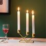 Three Arms Metal Taper Candle Candlestick Holder Stand, thumbnail 1 of 7