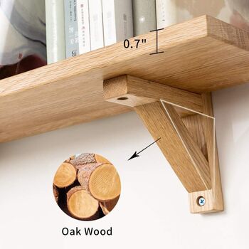 40cm Oak Wood Solid Floating Shelf, 7 of 7