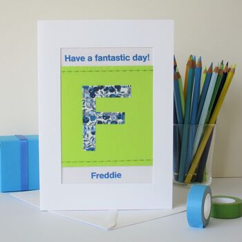 Liberty Print Initial Birthday Card, 7 of 7
