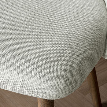 Natural Linen Herringbone Dining Chair – Set Of Two, 2 of 2