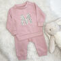 Baby And Kids Personalised Spotty Sweatshirt Jogger Set, thumbnail 2 of 4