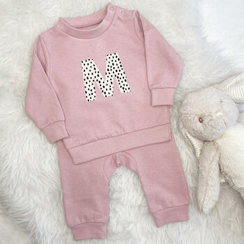 Spotty Personalised Baby Jogger And Sweatshirt Set, 2 of 3