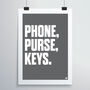 Phone, Purse, Keys Print, thumbnail 2 of 4