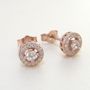 Rose Gold Plated Or Silver Cubic Zirconia Stud Earrings, thumbnail 4 of 7