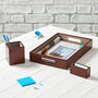 Personalised Norfolk Leather Desk Set Two Colours, thumbnail 2 of 9