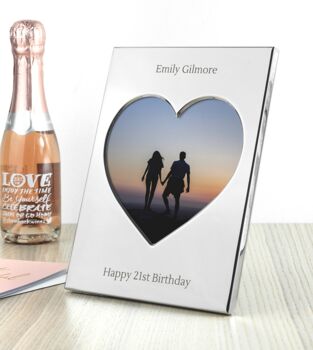 Personalised Silver Plated Heart Photo Frame, 4 of 4