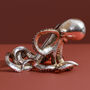 G Decor Silver Brass Octopus Shaped Wine Bottle Holder, thumbnail 5 of 5