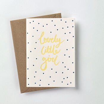 'Lovely Little Girl' Letterpress Card, 3 of 4