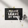 Please Leave By 9pm | Cream And Charcoal | Door Mat, thumbnail 2 of 2