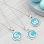 Sterling Silver And Enamel Initial Necklace, thumbnail 3 of 10