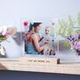 Personalised Floral Transparent Oak Photo Frame, thumbnail 4 of 5