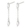 Marquise Cut Chain Sterling Silver Drop Studs, thumbnail 1 of 3