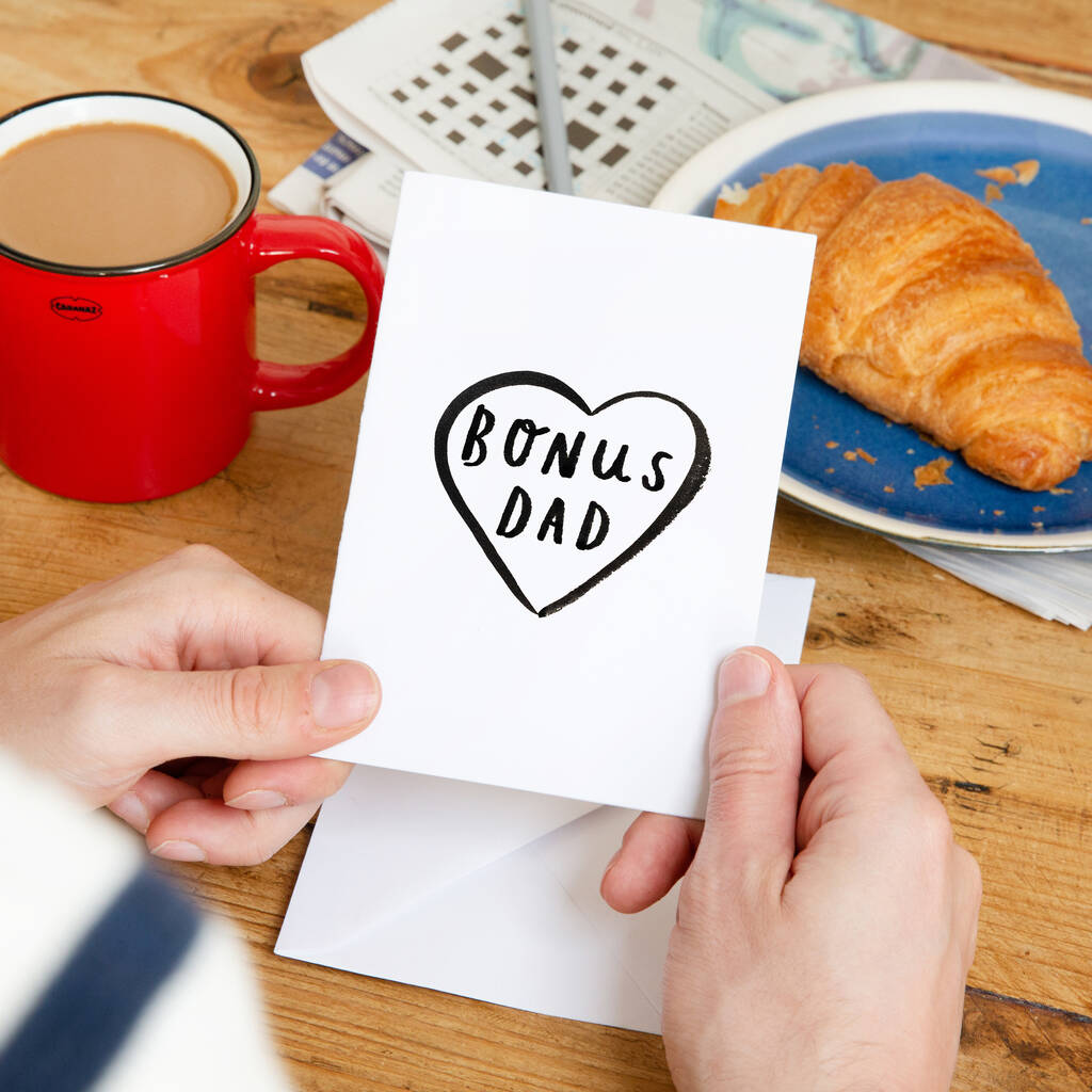 Step Dad 'Bonus Dad' Greeting Card, 1 of 4