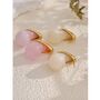 Monaco D’or Gold Rose Pink Ombré Resin Charm Earrings, thumbnail 2 of 4