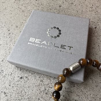 Men's Aston Villa Football Fan Tiger's Eye Bracelet, 5 of 6