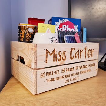 Personalised Teacher Desk Tidy Crate, 5 of 6
