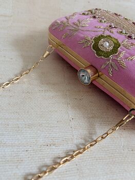 Peacock Pink Clutch Bag, 8 of 10
