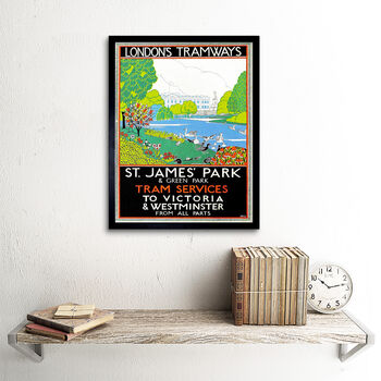 Vintage London Tramways St James Park Art Print, 2 of 3