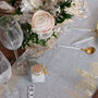 White Cotton And Gold Christmas Table Runner 3m, thumbnail 3 of 3
