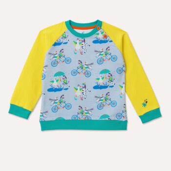 Organic Cotton Kids Sweatshirt With Ducky Zebra Print, 2 of 3