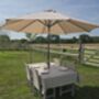 Hedgerow Haze Outdoor Tablecloth With Parasol Hole, thumbnail 3 of 5