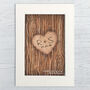 Tree Carving Personalised Valentine Print, thumbnail 4 of 5