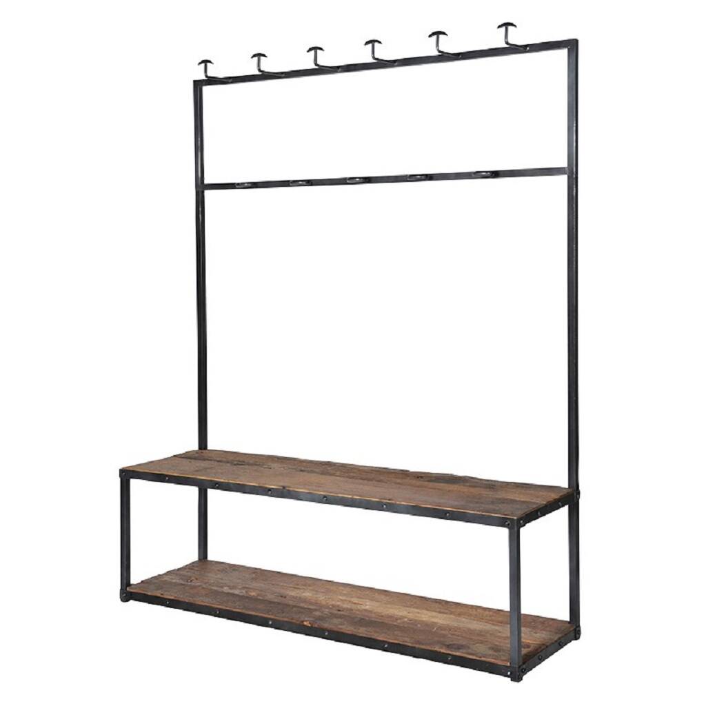 Industrial Metal And Wood Hall Bench And Coat Rack By The Orchard ...
