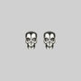 Tiny Skull Sterling Silver Stud Earrings, thumbnail 3 of 5