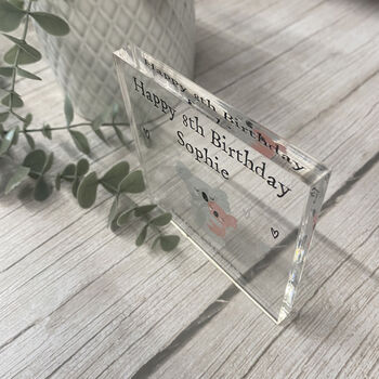 Personalised Koala Acrylic Birthday Block Gift, 4 of 6