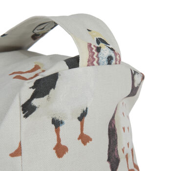 Heavy Weight Door Stopper In Patterned Puffin, 4 of 5