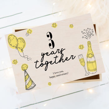 Personalised Wedding Anniversary Years Together Keepsake Box, 2 of 5
