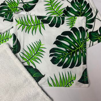 Monstera Plant Print Reusable Unpaper Towels Set, 4 of 9