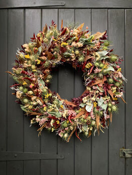 Dried Autumn Wreath With Chillies 'Hansel', 2 of 11