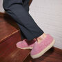 100% Siberian Wool Slippers In Pink, thumbnail 1 of 6